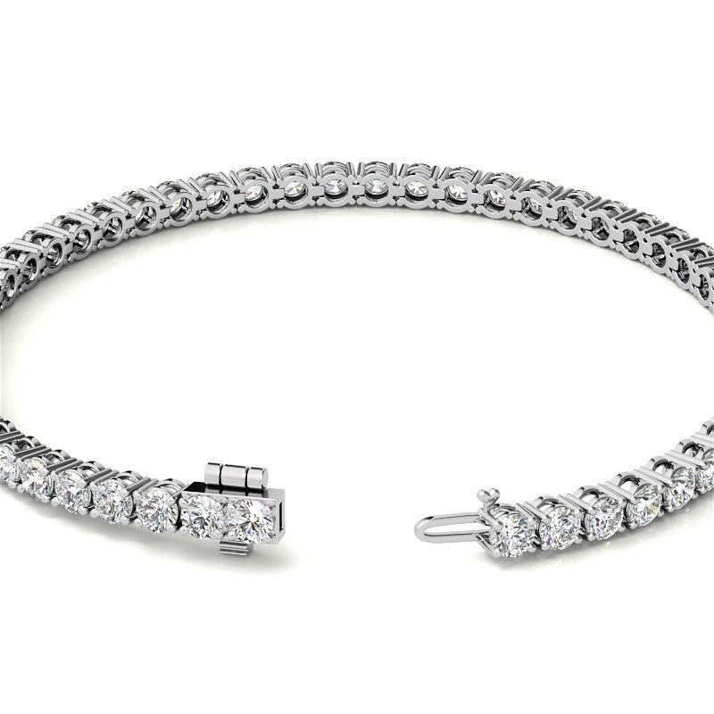 Start2Finish 6.00 CTW lab-grown diamond tennis bracelet in 14K white gold overlay, featuring sparkling diamonds and elegant design.
