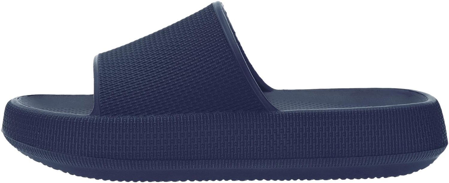 BRONAX Cushioned Thick Sole Pillow Slippers for Women and Men Y10 | Cloud-Like Soft Sole, Foot Pain Relief, EVA Platform Sole, Indoor Outdoor Slides, Waterproof Shower Ready, Quick-Drying