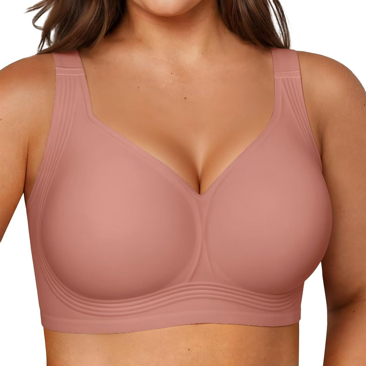 Vertvie Jelly Bras for Women No Underwire Minimizer Support | Plus Size Older Lift, Full Coverage &amp; Smoothing Back, Push Up, Separation &amp; Supportive, Soft Comfy Seamless Wireless Bralette