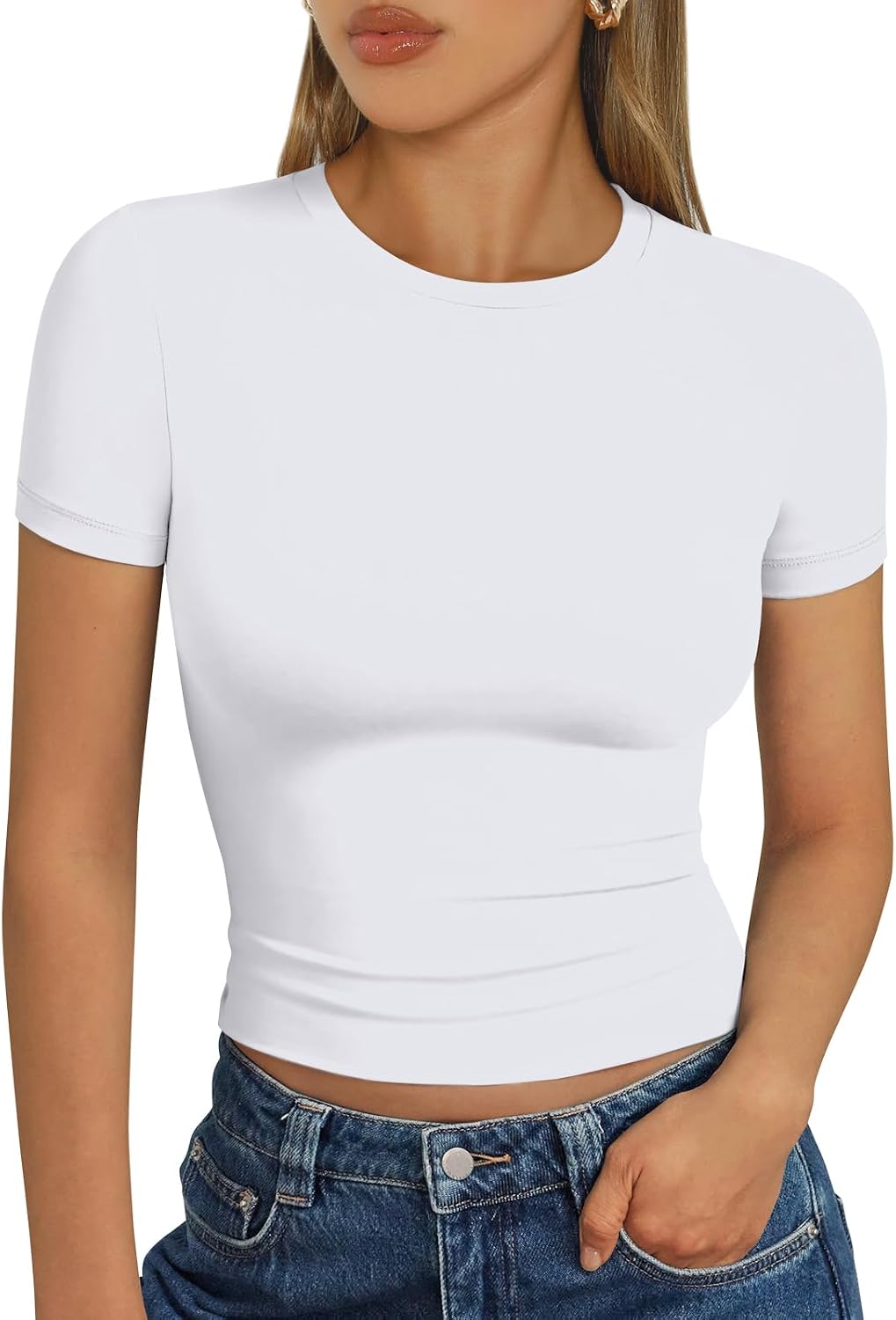 Trendy Queen Womens Short Sleeve T Shirt Buttery Soft Summer Tops Basic Tees