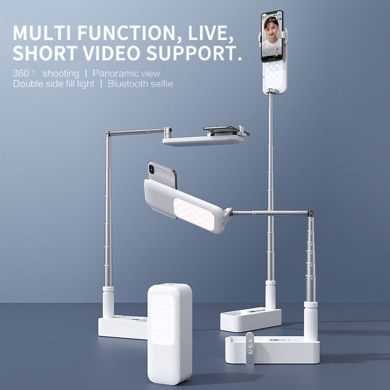 Maroon Asteria selfie portable phone holder with built-in light, ideal for selfies and video calls, compact mobile accessory.