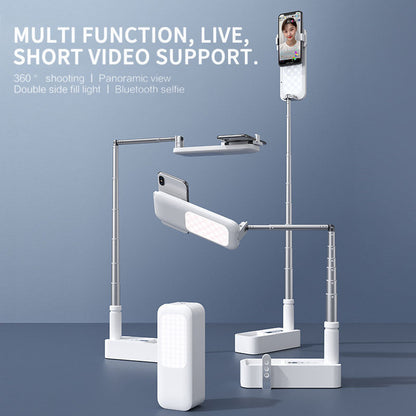 Maroon Asteria selfie portable phone holder with built-in light, ideal for selfies and video calls, compact mobile accessory.