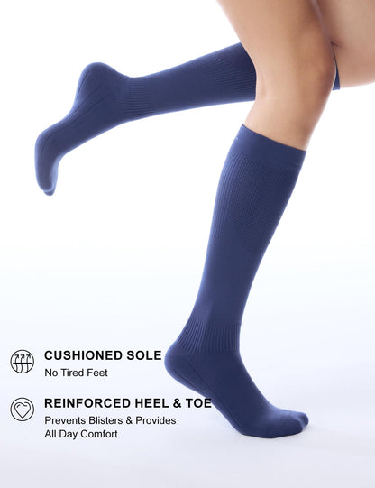 FITRELL 3 Pairs Compression Socks for Women and Men 20-30mmHg-Circulation Support Socks