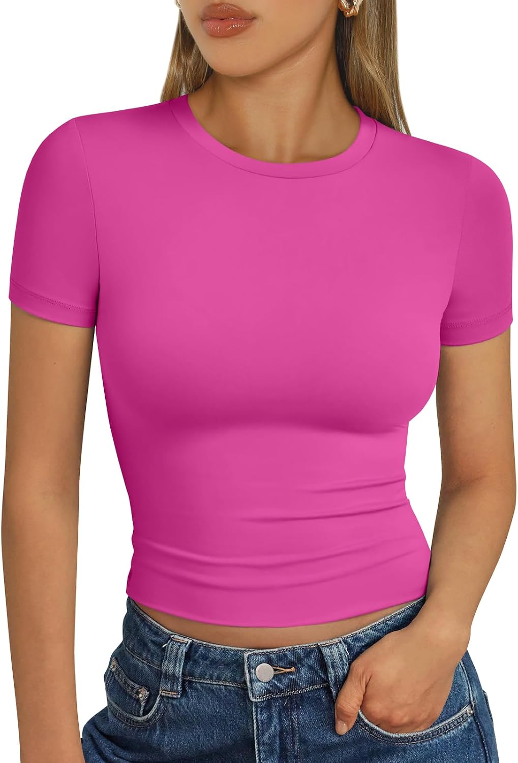 Trendy Queen Womens Short Sleeve T Shirt Buttery Soft Summer Tops Basic Tees