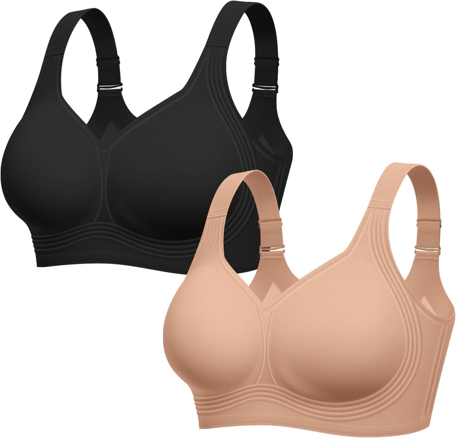 LetsJoli Jelly Bras for Women No Underwire Plus Size Push Up Supportive | Full Coverage, Wireless Support Lift, For Older Women Large Breasts, Minimizer, Seamless Everyday Bra