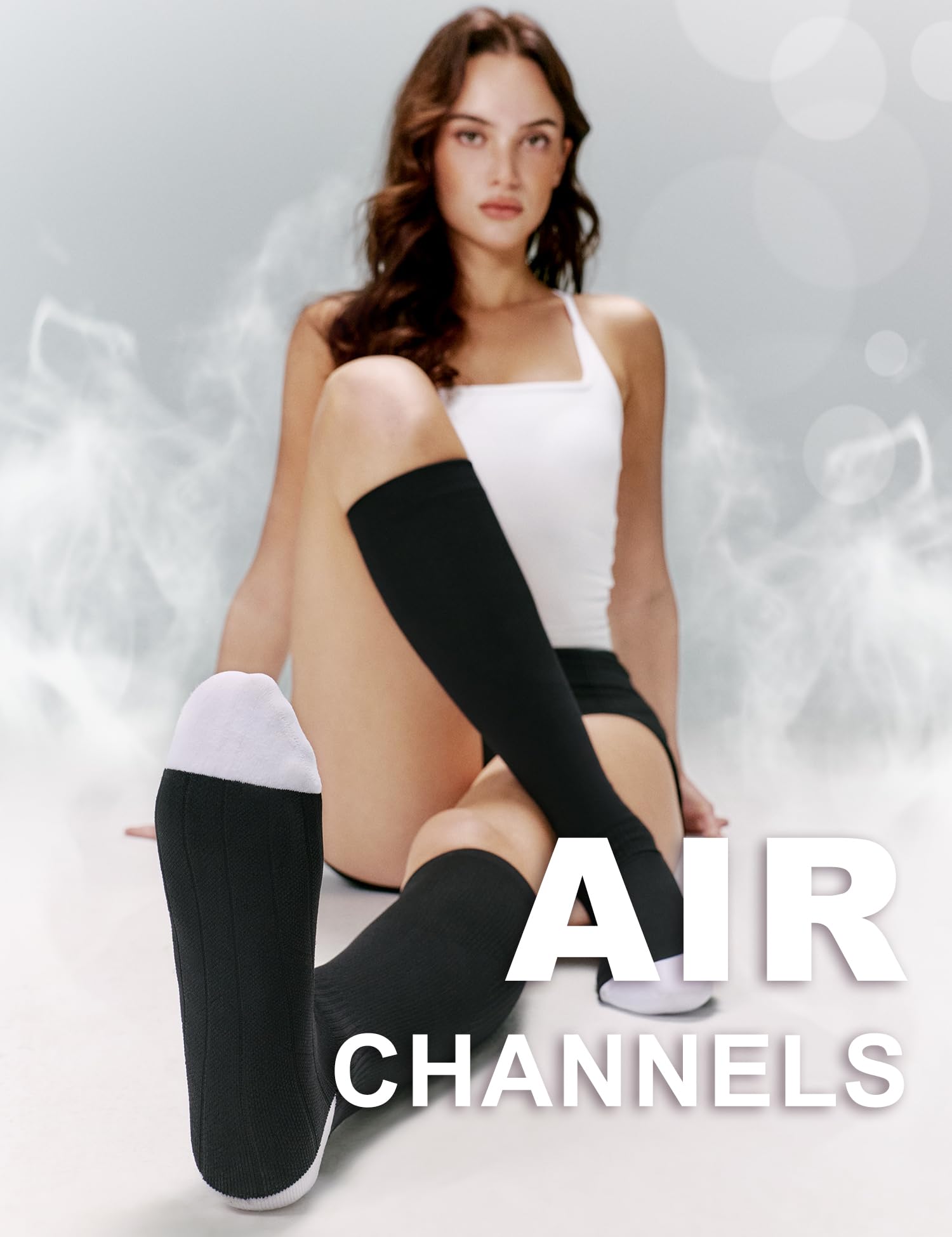 FITRELL 3 Pairs Compression Socks for Women and Men 20-30mmHg-Circulation Support Socks