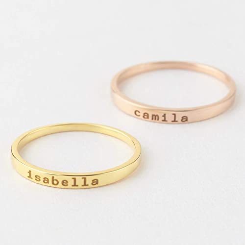 Stackable mom rings by Green Millie featuring personalized kids&