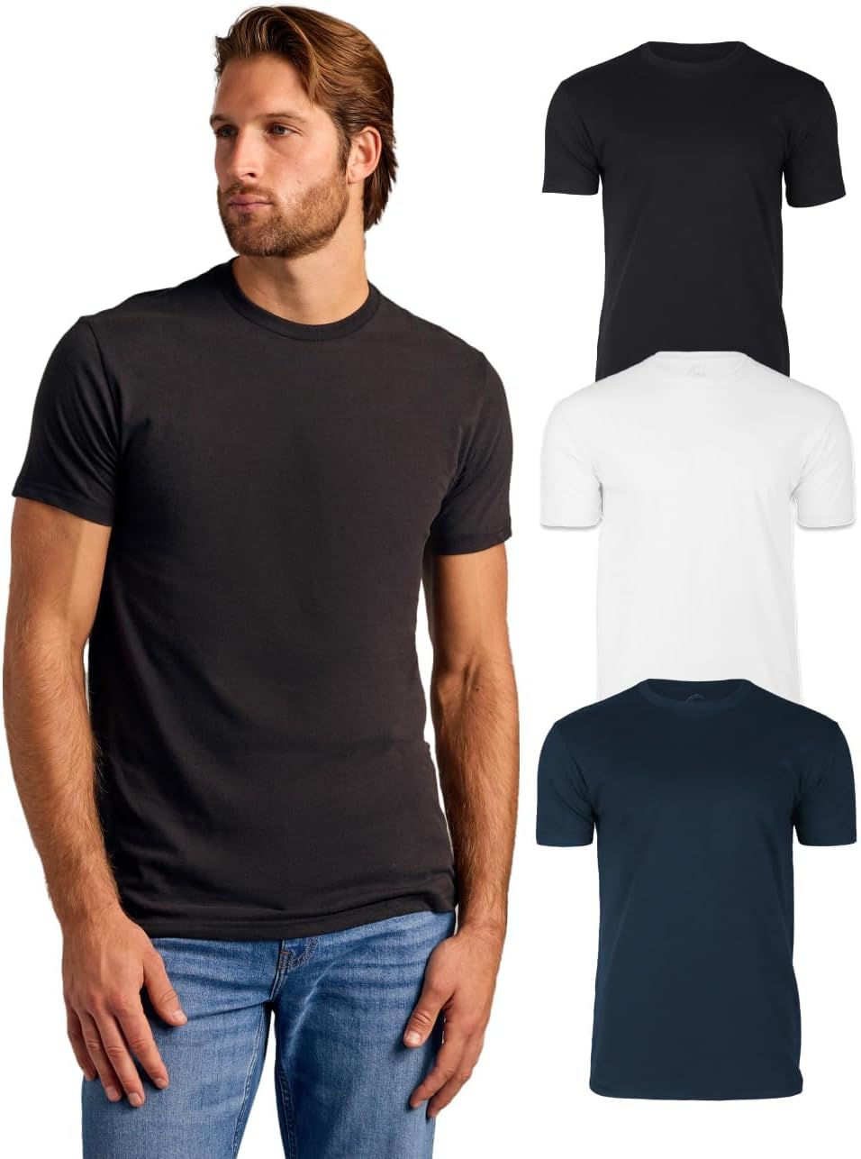 True Classic Mens T-Shirts – Short Sleeve Crew Neck T Shirts for Man, Cotton Blend Plain Novelty Men&