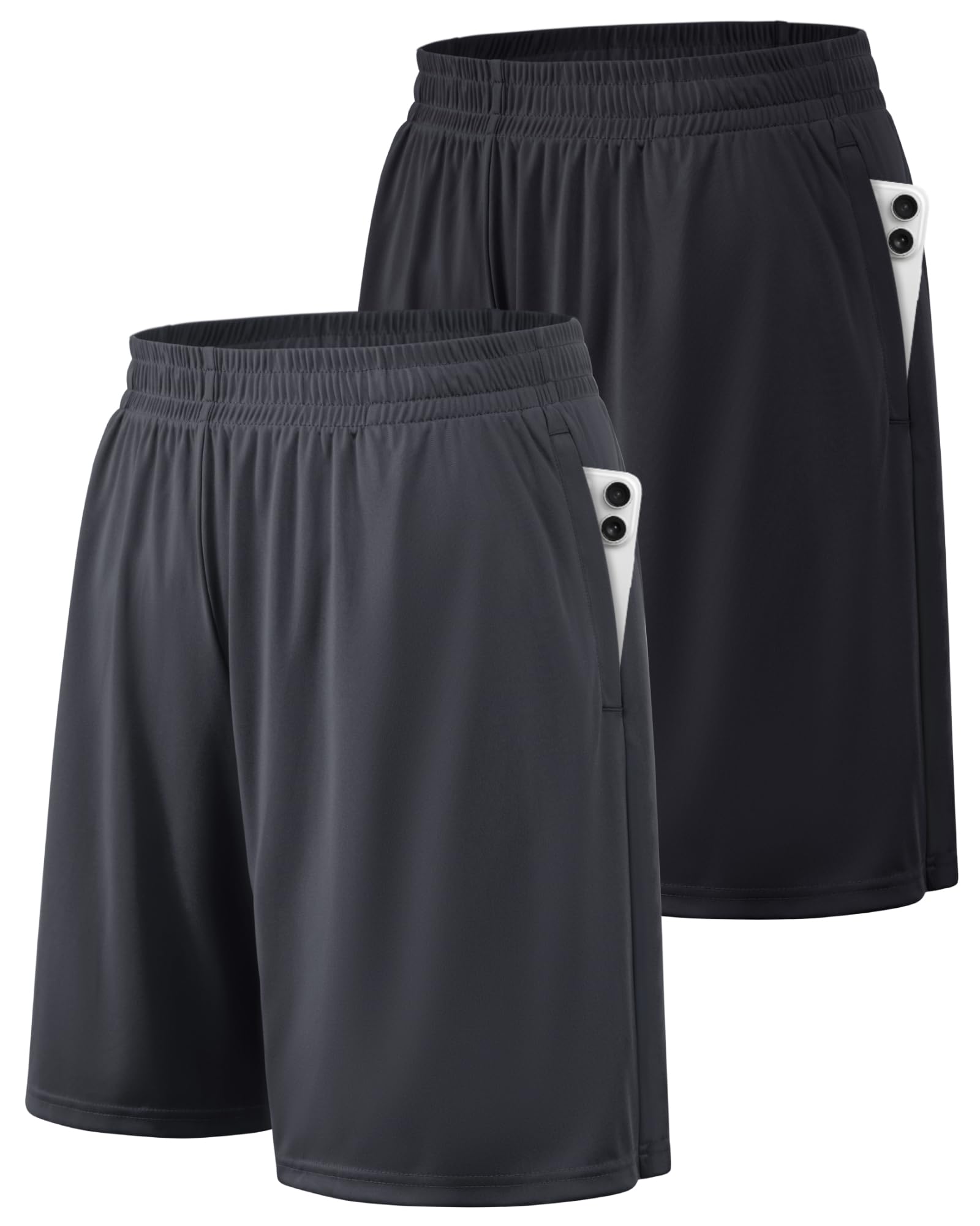 BALENNZ Mens Athletic Shorts with Pockets Quick Dry Workout Shorts Men | Basketball Gym Running Fitness Shorts with Elastic Waistband, Daily Casual Sports Activewear, Soft Lightweight Breathable