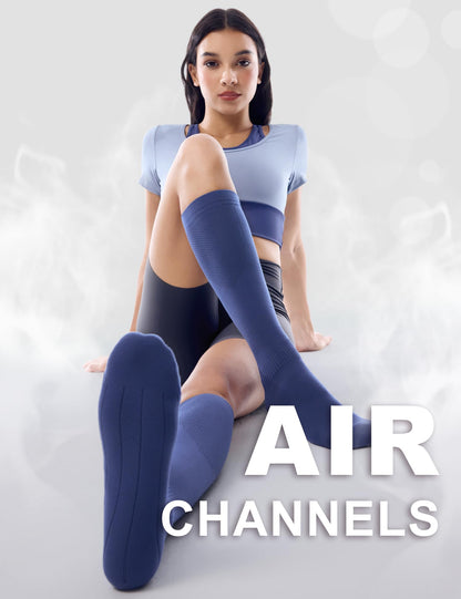 FITRELL 3 Pairs Compression Socks for Women and Men 20-30mmHg-Circulation Support Socks