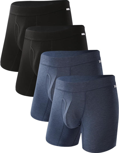 BAMBOO COOL Ultra Soft &amp; breathable Mens Underwear Boxer Briefs Pack | Natural Bamboo Fabric‌,No Ride Up,Softer&amp;Cooler than Cotton,Lightweight&amp;breathable,Daily Wear,Outdoor