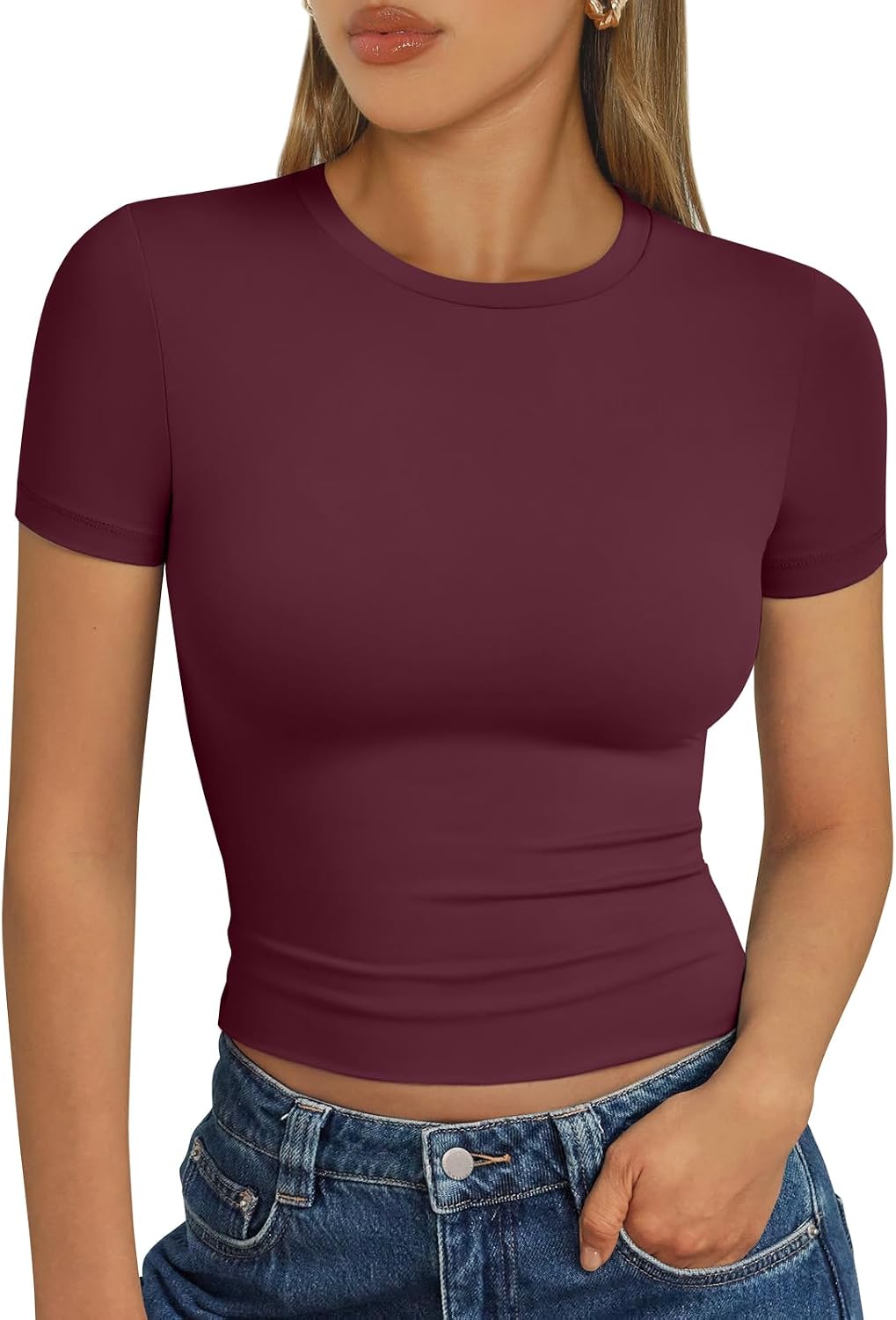 Trendy Queen Womens Short Sleeve T Shirt Buttery Soft Summer Tops Basic Tees