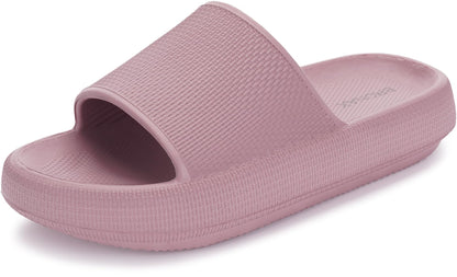 BRONAX Cushioned Thick Sole Pillow Slippers for Women and Men Y10 | Cloud-Like Soft Sole, Foot Pain Relief, EVA Platform Sole, Indoor Outdoor Slides, Waterproof Shower Ready, Quick-Drying