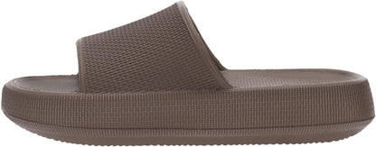 BRONAX Cushioned Thick Sole Pillow Slippers for Women and Men Y10 | Cloud-Like Soft Sole, Foot Pain Relief, EVA Platform Sole, Indoor Outdoor Slides, Waterproof Shower Ready, Quick-Drying