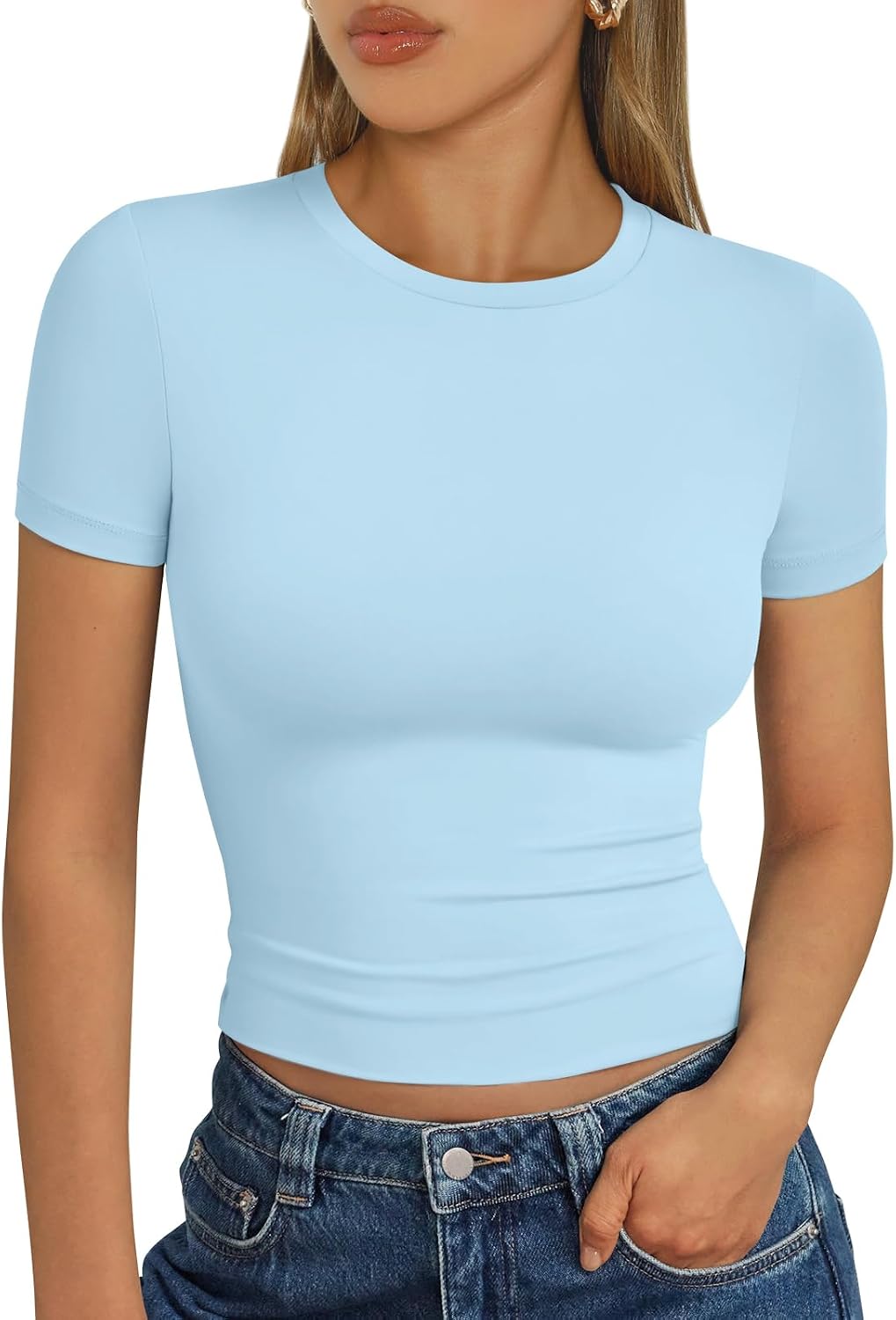 Trendy Queen Womens Short Sleeve T Shirt Buttery Soft Summer Tops Basic Tees