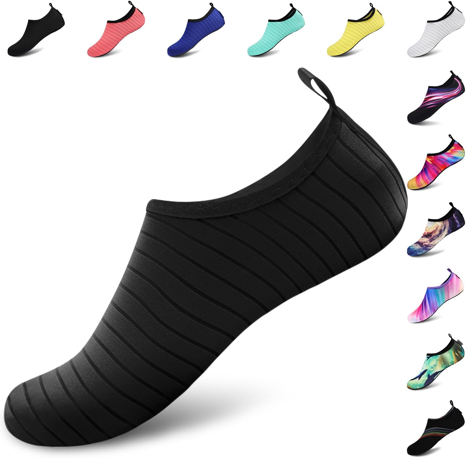 VIFUUR Water Shoes for Men Women Barefoot Quick Dry Aqua Socks Slip On | Lightweight, Breathable Upper, Flexible Sole, Drainage Design, Easy Slip-On Fit for Water Activities