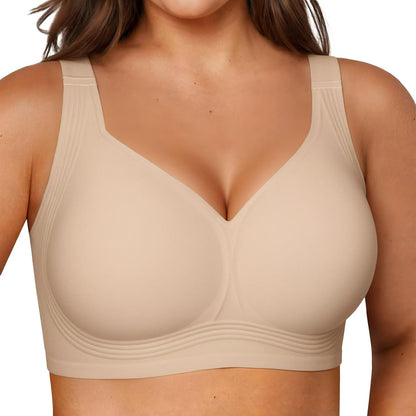 Vertvie Jelly Bras for Women No Underwire Minimizer Support | Plus Size Older Lift, Full Coverage &amp; Smoothing Back, Push Up, Separation &amp; Supportive, Soft Comfy Seamless Wireless Bralette