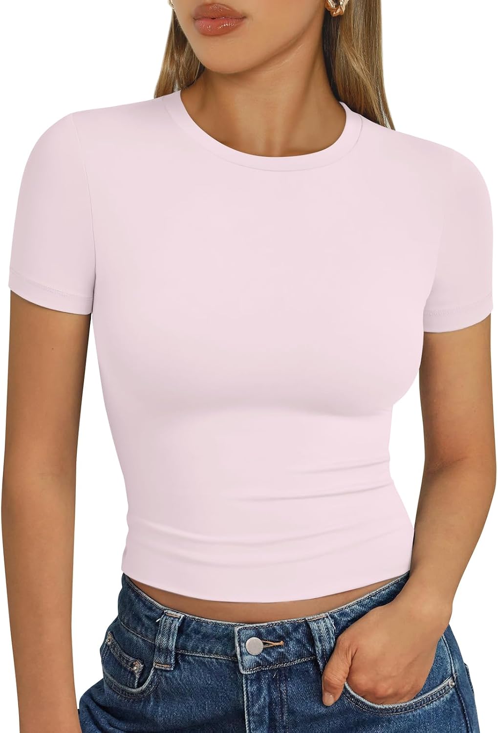 Trendy Queen Womens Short Sleeve T Shirt Buttery Soft Summer Tops Basic Tees
