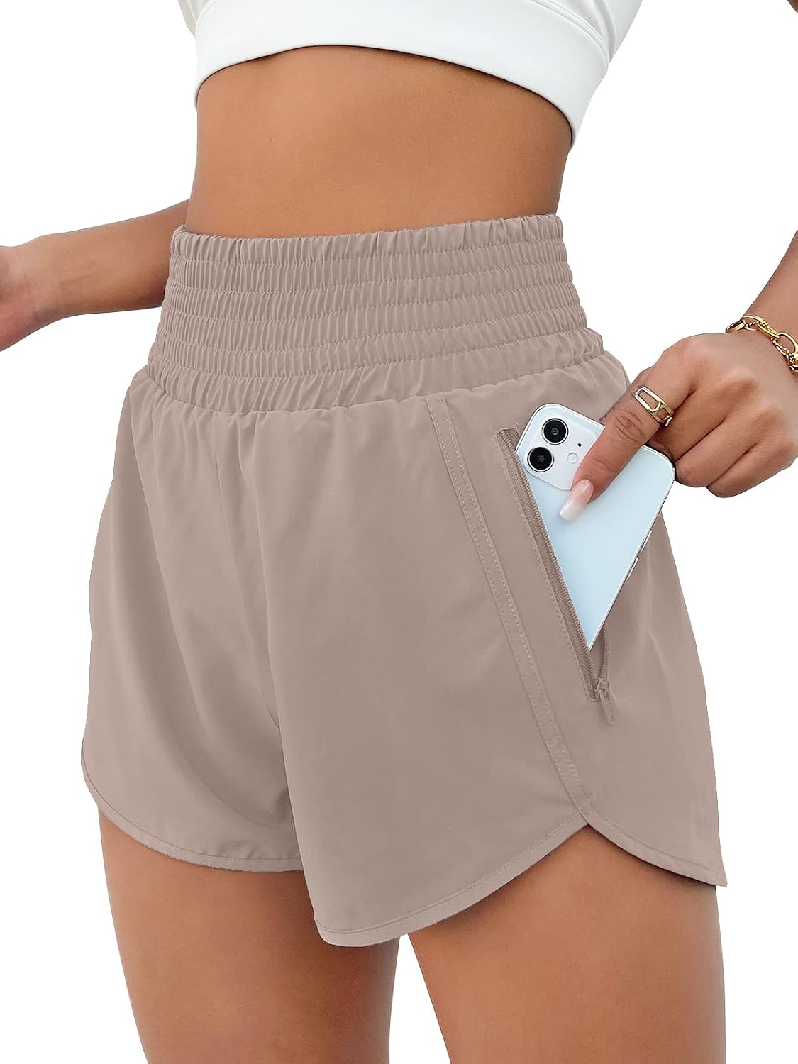 BMJL 2.5" Athletic Shorts for Women Comfy High Waisted Short with Pocket