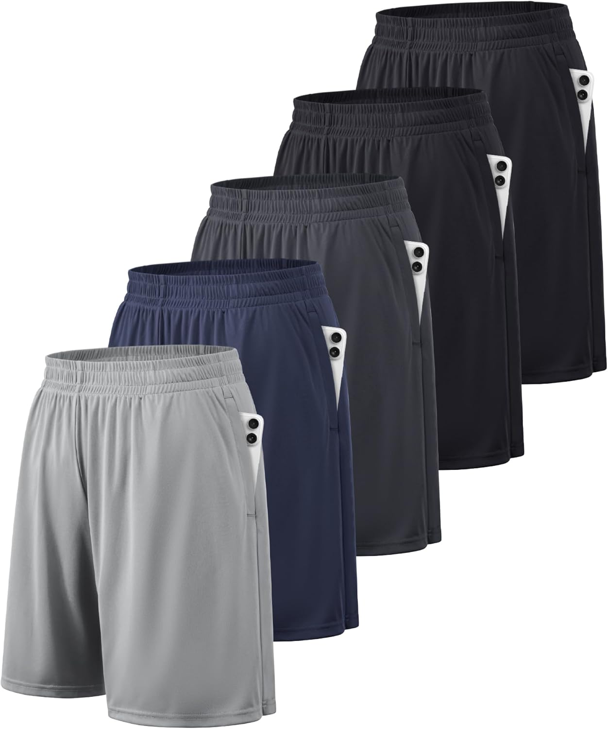 BALENNZ Mens Athletic Shorts with Pockets Quick Dry Workout Shorts Men | Basketball Gym Running Fitness Shorts with Elastic Waistband, Daily Casual Sports Activewear, Soft Lightweight Breathable