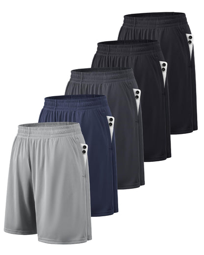BALENNZ Mens Athletic Shorts with Pockets Quick Dry Workout Shorts Men | Basketball Gym Running Fitness Shorts with Elastic Waistband, Daily Casual Sports Activewear, Soft Lightweight Breathable