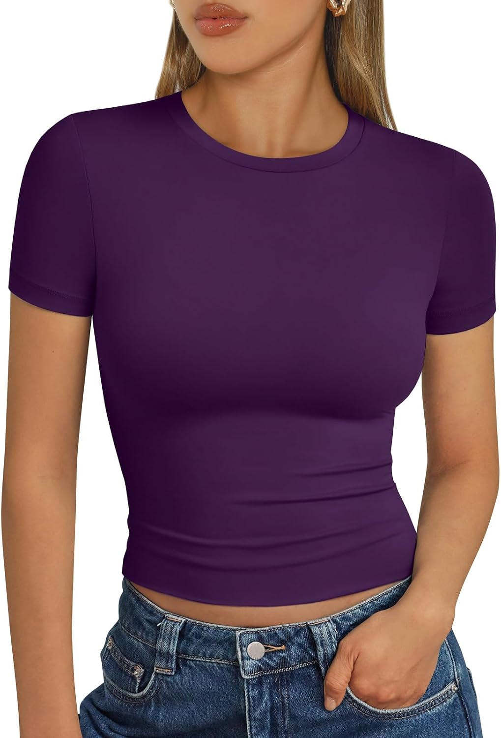 Trendy Queen Womens Short Sleeve T Shirt Buttery Soft Summer Tops Basic Tees