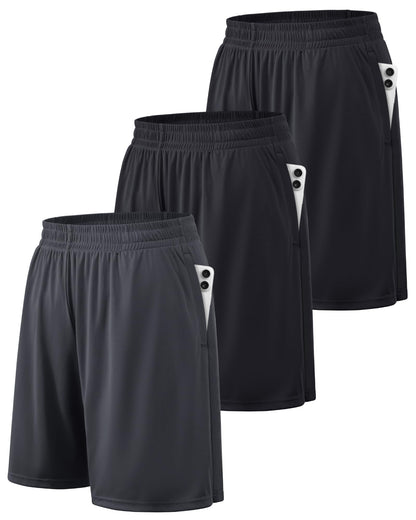 BALENNZ Mens Athletic Shorts with Pockets Quick Dry Workout Shorts Men | Basketball Gym Running Fitness Shorts with Elastic Waistband, Daily Casual Sports Activewear, Soft Lightweight Breathable
