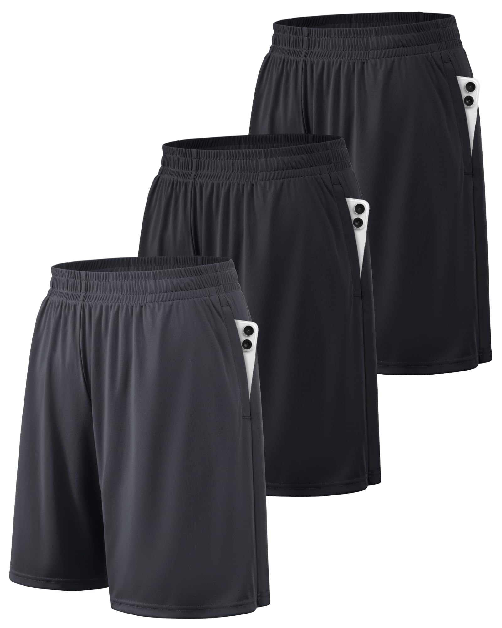 BALENNZ Mens Athletic Shorts with Pockets Quick Dry Workout Shorts Men | Basketball Gym Running Fitness Shorts with Elastic Waistband, Daily Casual Sports Activewear, Soft Lightweight Breathable