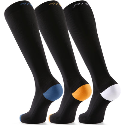 FITRELL 3 Pairs Compression Socks for Women and Men 20-30mmHg-Circulation Support Socks