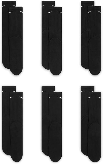 Nike Unisex Adult Everyday Cushioned Training Crew Socks (6-Pack) | Mens and Womens