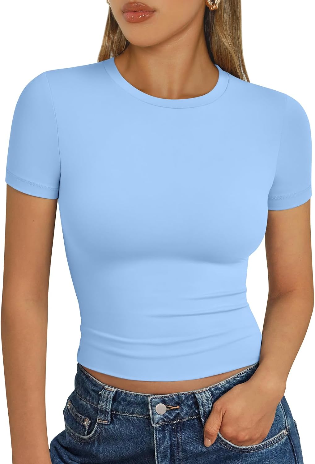 Trendy Queen Womens Short Sleeve T Shirt Buttery Soft Summer Tops Basic Tees