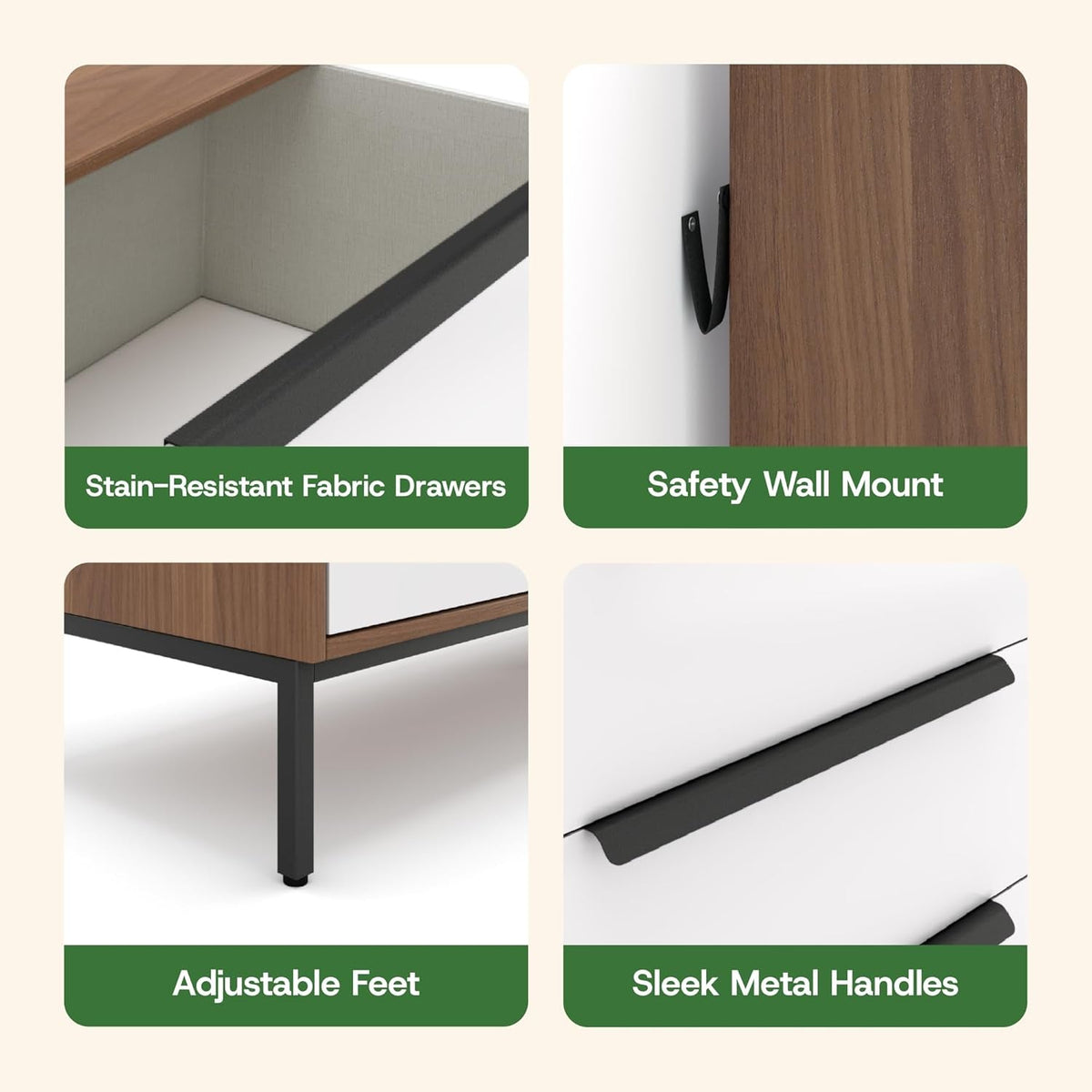 Dark Brown 4 Drawer Slimline Fabric Storage Dresser