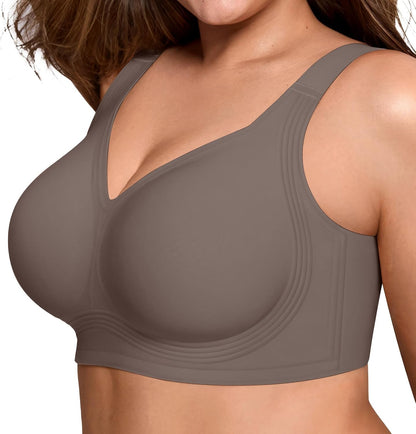 LetsJoli Jelly Bras for Women No Underwire Plus Size Push Up Supportive | Full Coverage, Wireless Support Lift, For Older Women Large Breasts, Minimizer, Seamless Everyday Bra