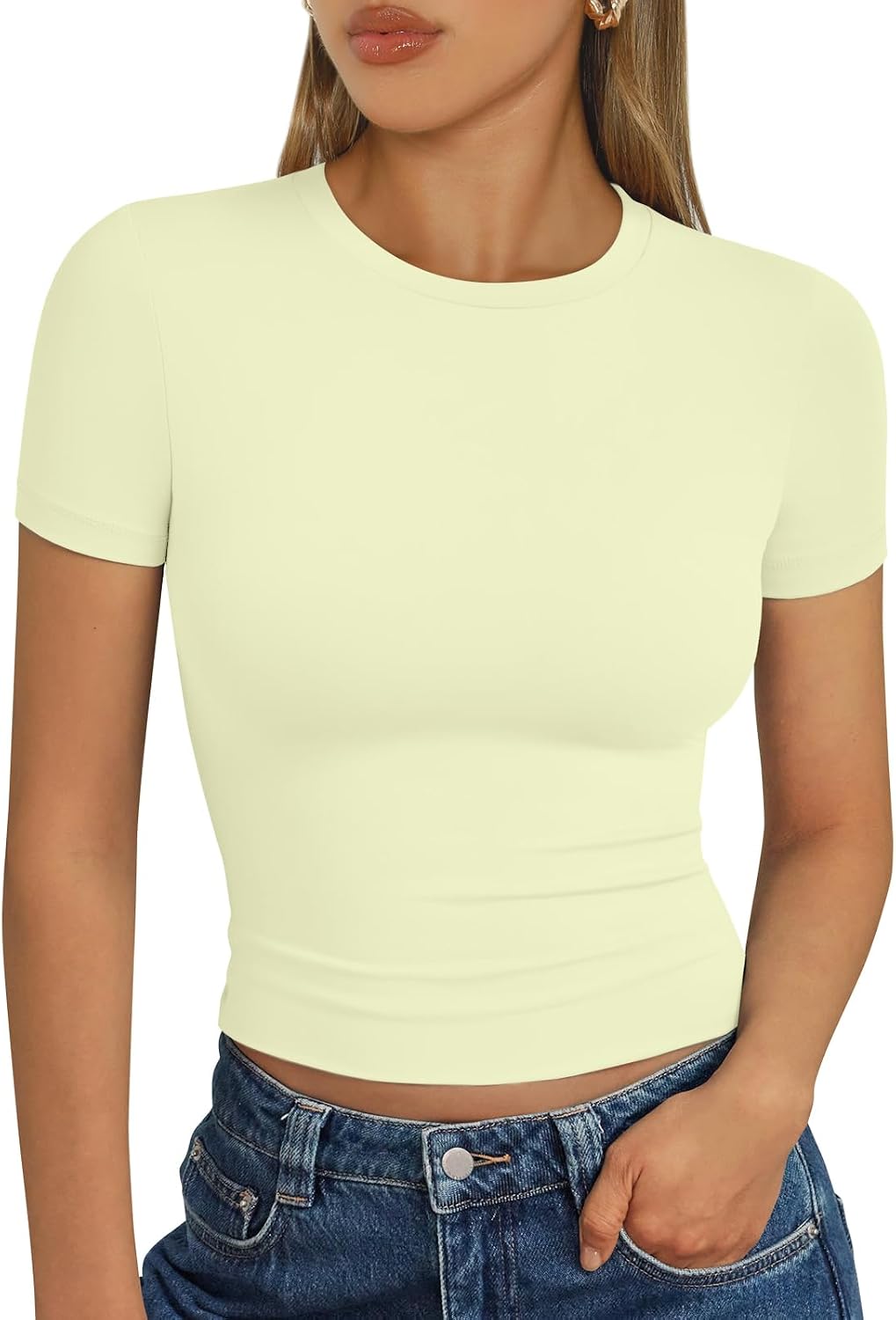 Trendy Queen Womens Short Sleeve T Shirt Buttery Soft Summer Tops Basic Tees