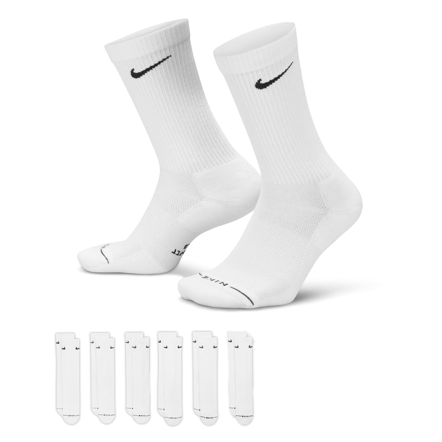 Nike Unisex Adult Everyday Elevated Crew Socks (6-Pack) | Mens and Womens