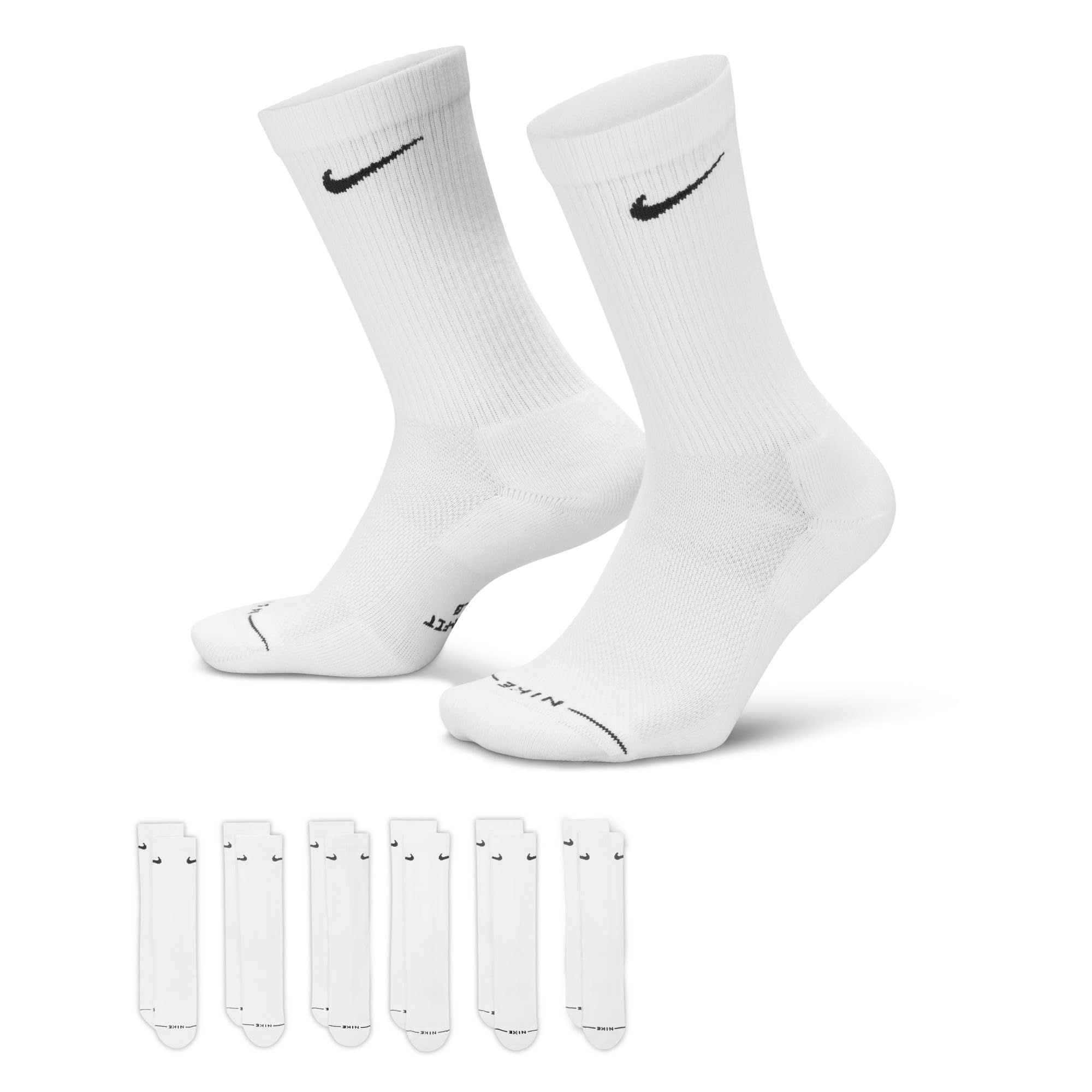 Nike Unisex Adult Everyday Elevated Crew Socks (6-Pack) | Mens and Womens