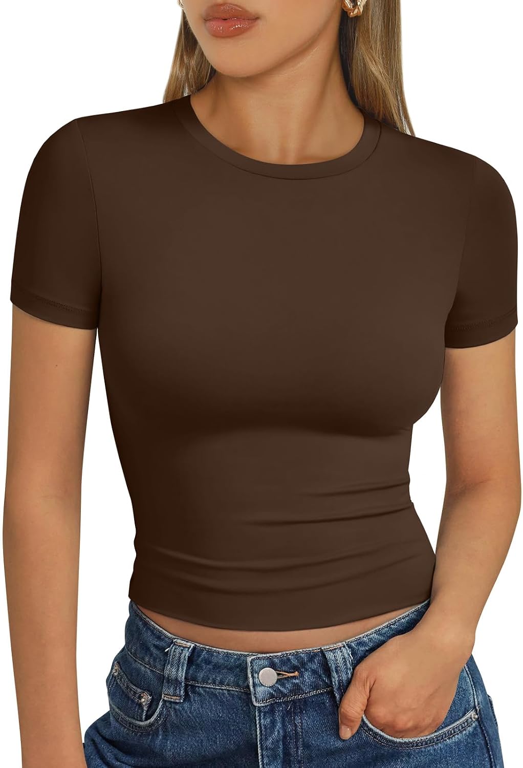 Trendy Queen Womens Short Sleeve T Shirt Buttery Soft Summer Tops Basic Tees