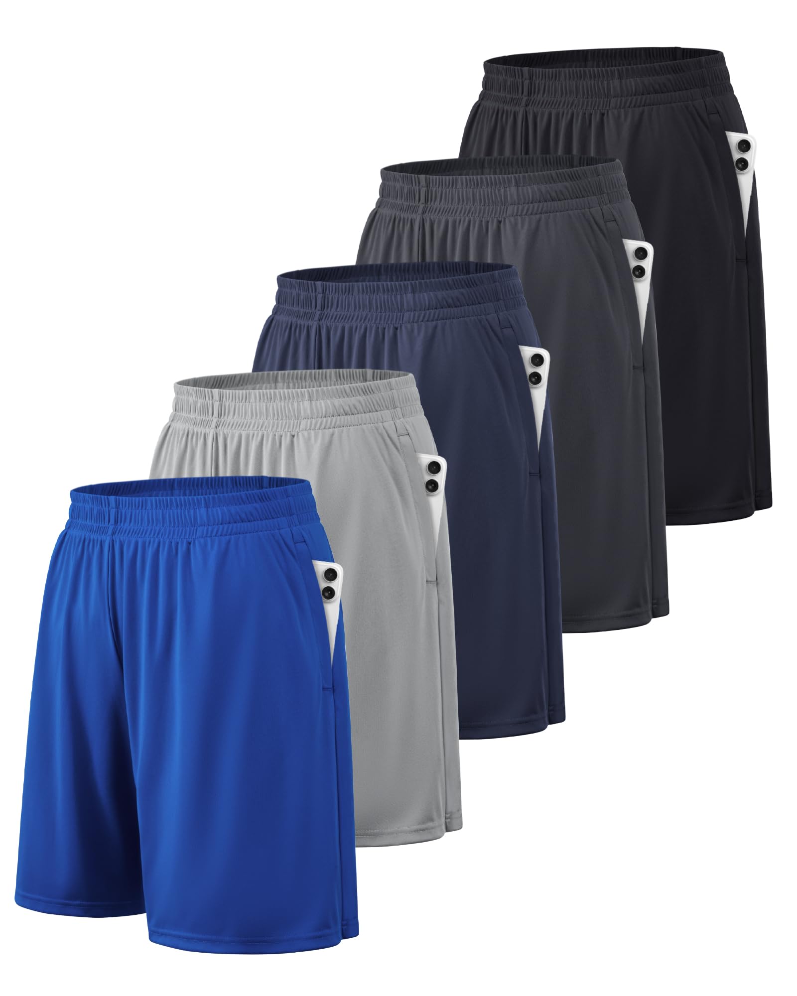 BALENNZ Mens Athletic Shorts with Pockets Quick Dry Workout Shorts Men | Basketball Gym Running Fitness Shorts with Elastic Waistband, Daily Casual Sports Activewear, Soft Lightweight Breathable