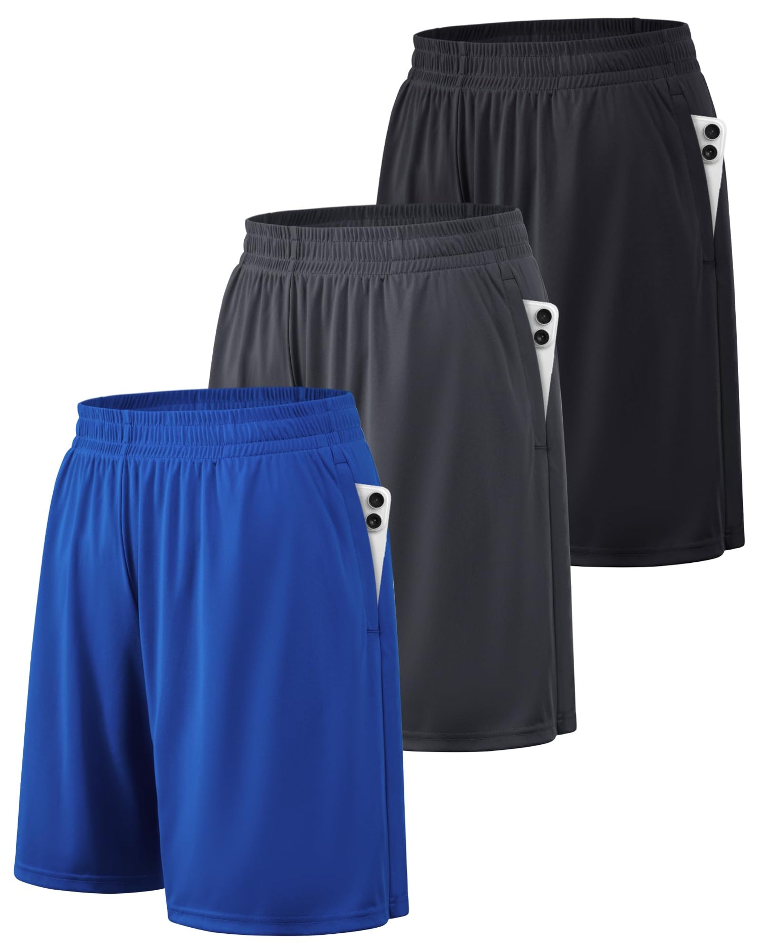 BALENNZ Mens Athletic Shorts with Pockets Quick Dry Workout Shorts Men | Basketball Gym Running Fitness Shorts with Elastic Waistband, Daily Casual Sports Activewear, Soft Lightweight Breathable