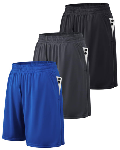 BALENNZ Mens Athletic Shorts with Pockets Quick Dry Workout Shorts Men | Basketball Gym Running Fitness Shorts with Elastic Waistband, Daily Casual Sports Activewear, Soft Lightweight Breathable
