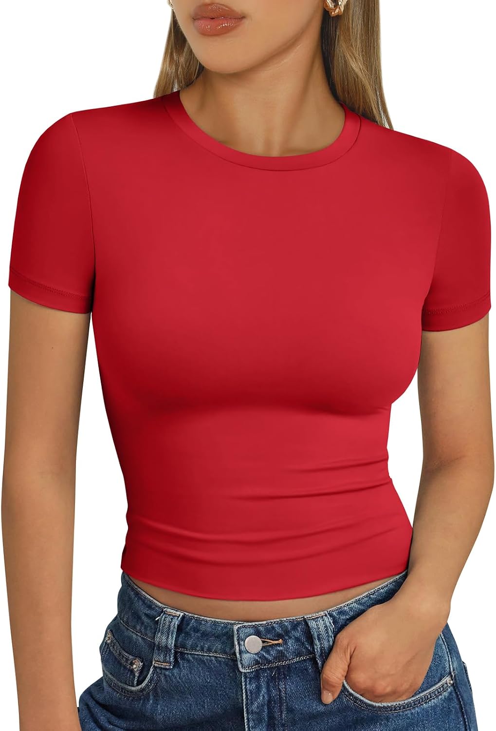 Trendy Queen Womens Short Sleeve T Shirt Buttery Soft Summer Tops Basic Tees