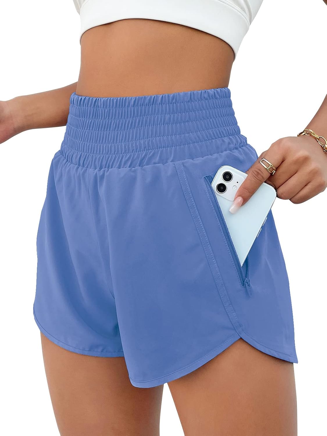 BMJL 2.5" Athletic Shorts for Women Comfy High Waisted Short with Pocket