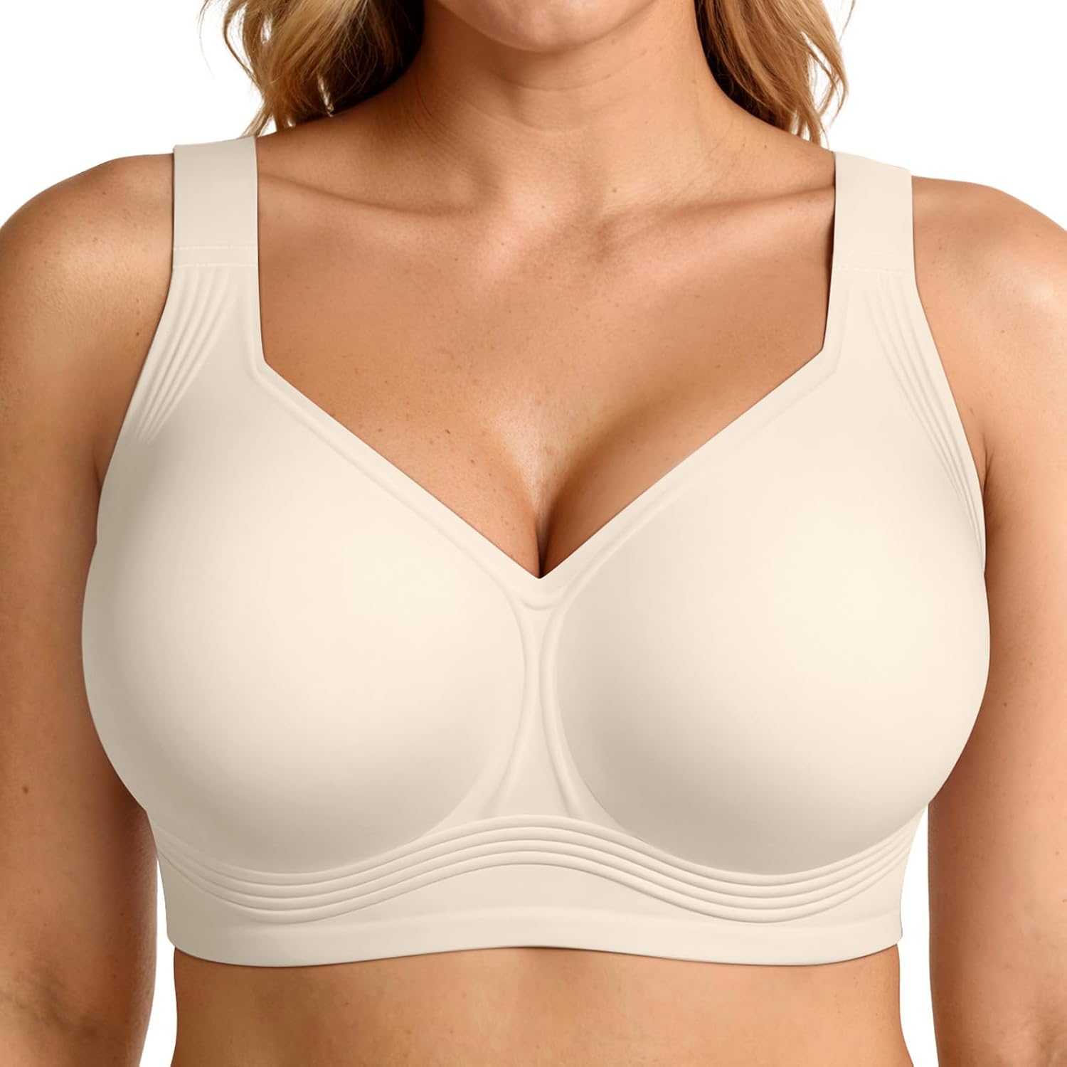LetsJoli Jelly Bras for Women No Underwire Plus Size Push Up Supportive | Full Coverage, Wireless Support Lift, For Older Women Large Breasts, Minimizer, Seamless Everyday Bra