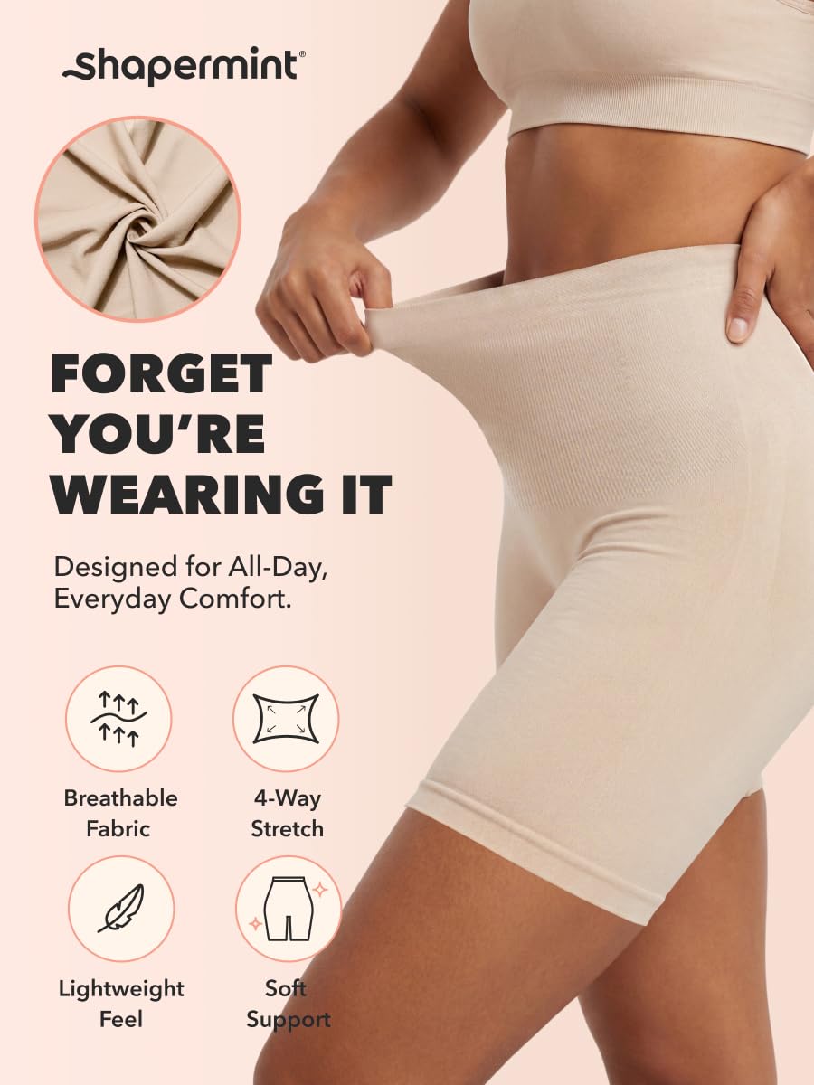 SHAPERMINT Shapewear for Women - High-Waisted Shapewear Tummy Control Shorts, Thigh Slimmer, Underwear for Women