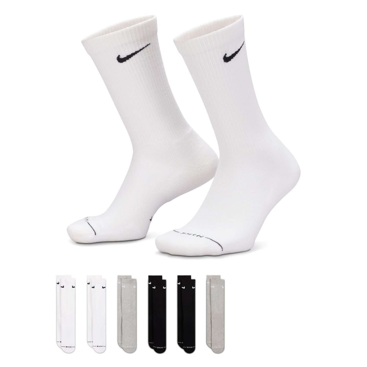 Nike Unisex Adult Everyday Elevated Crew Socks (6-Pack) | Mens and Womens