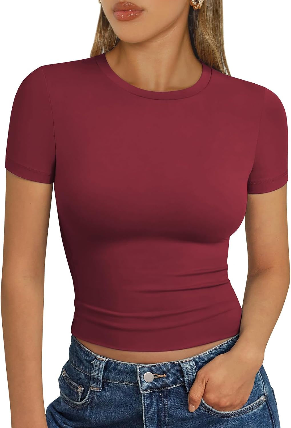 Trendy Queen Womens Short Sleeve T Shirt Buttery Soft Summer Tops Basic Tees