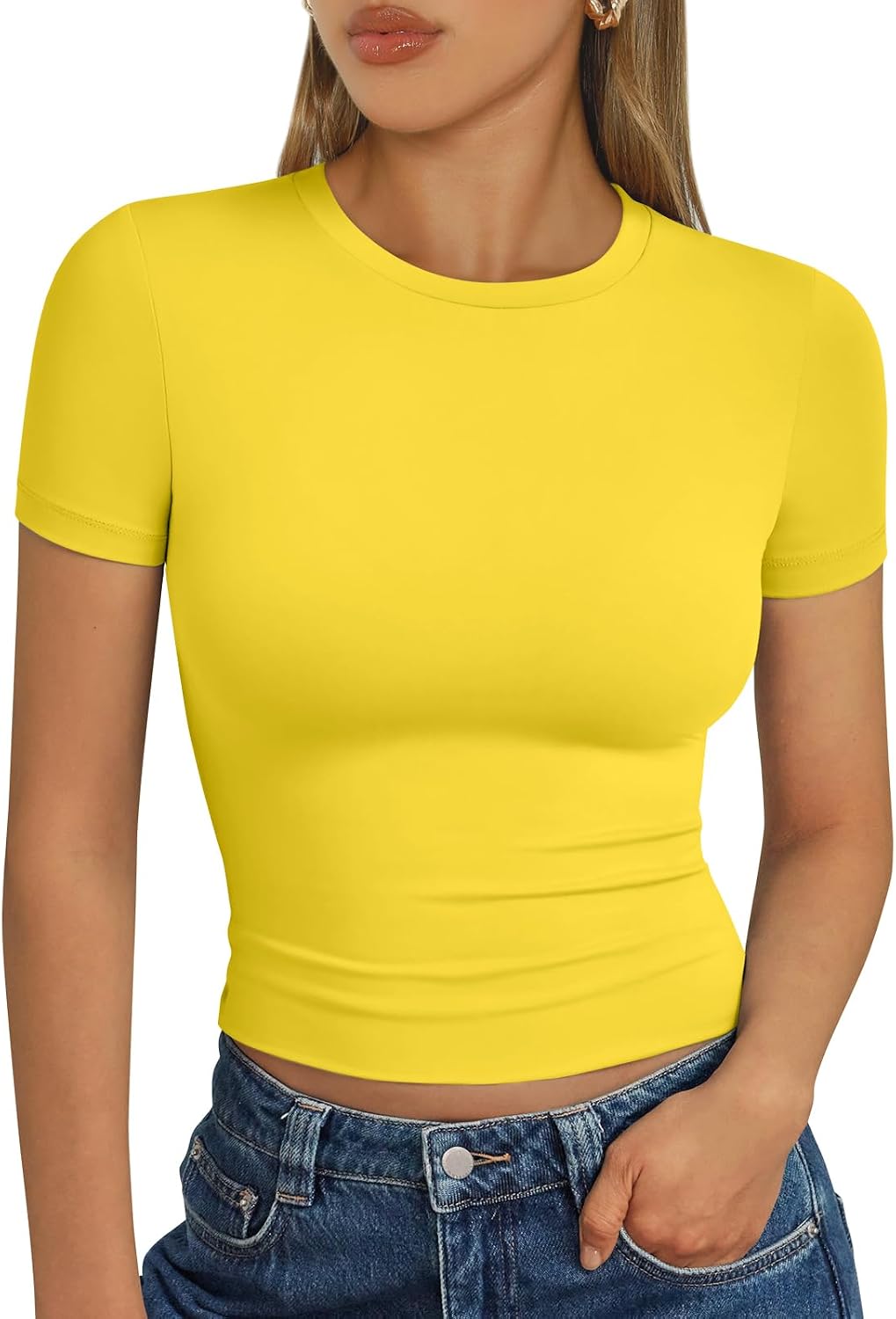Trendy Queen Womens Short Sleeve T Shirt Buttery Soft Summer Tops Basic Tees
