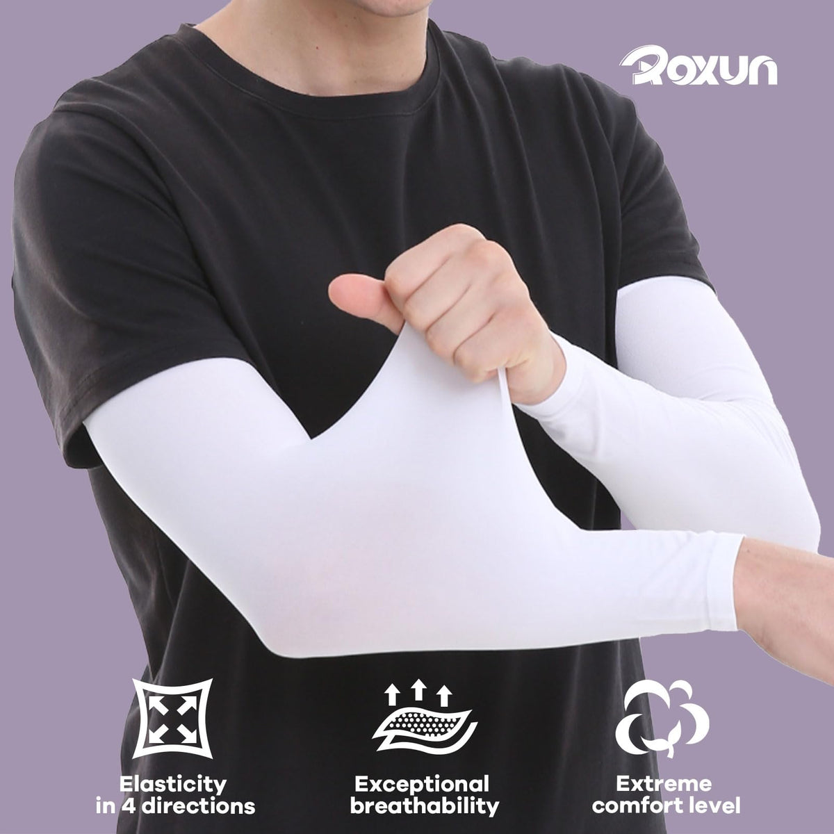 ROXUN Arm Sleeves Cooling UV Sun Protection Sport Compression for Men Women | UPF50,Seamless cover arms,Tattoo-covering,Lightweight &amp; breathable,daily wear,Outdoor work,Basketball Baseball,Mangas