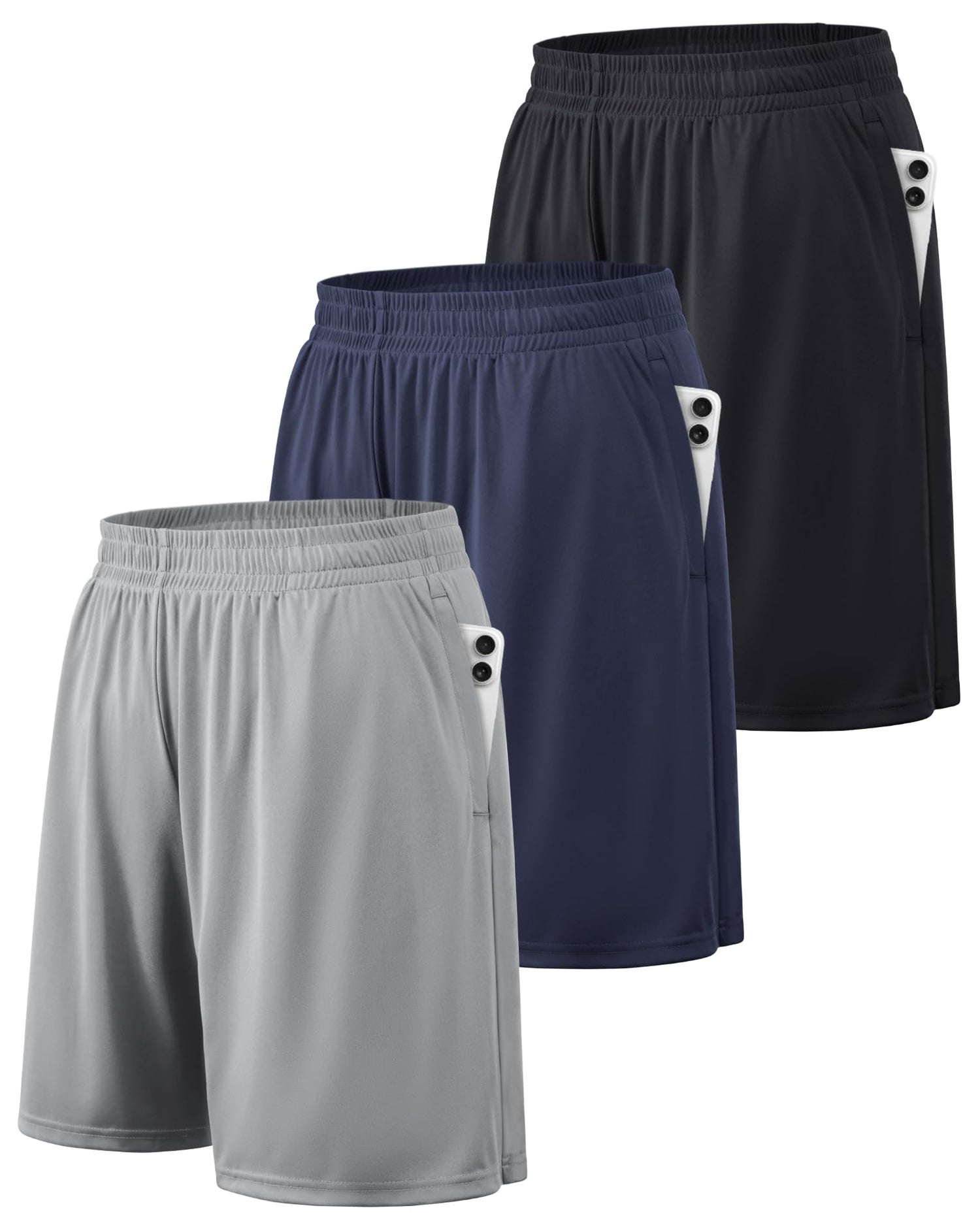 BALENNZ Mens Athletic Shorts with Pockets Quick Dry Workout Shorts Men | Basketball Gym Running Fitness Shorts with Elastic Waistband, Daily Casual Sports Activewear, Soft Lightweight Breathable
