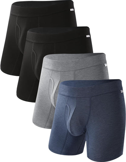 BAMBOO COOL Ultra Soft &amp; breathable Mens Underwear Boxer Briefs Pack | Natural Bamboo Fabric‌,No Ride Up,Softer&amp;Cooler than Cotton,Lightweight&amp;breathable,Daily Wear,Outdoor